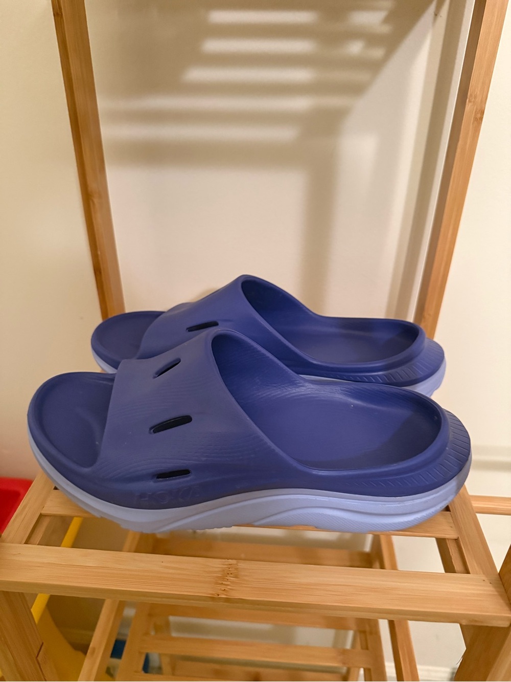 AHoka Blue Slide Sandals with Light Blue Midsole